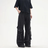 Threebooy Y2K Streetwear Black Multi Pockets Baggy Jeans Cargo Pants For Men Designer Clothes Straight Trousers Pantalon Homme